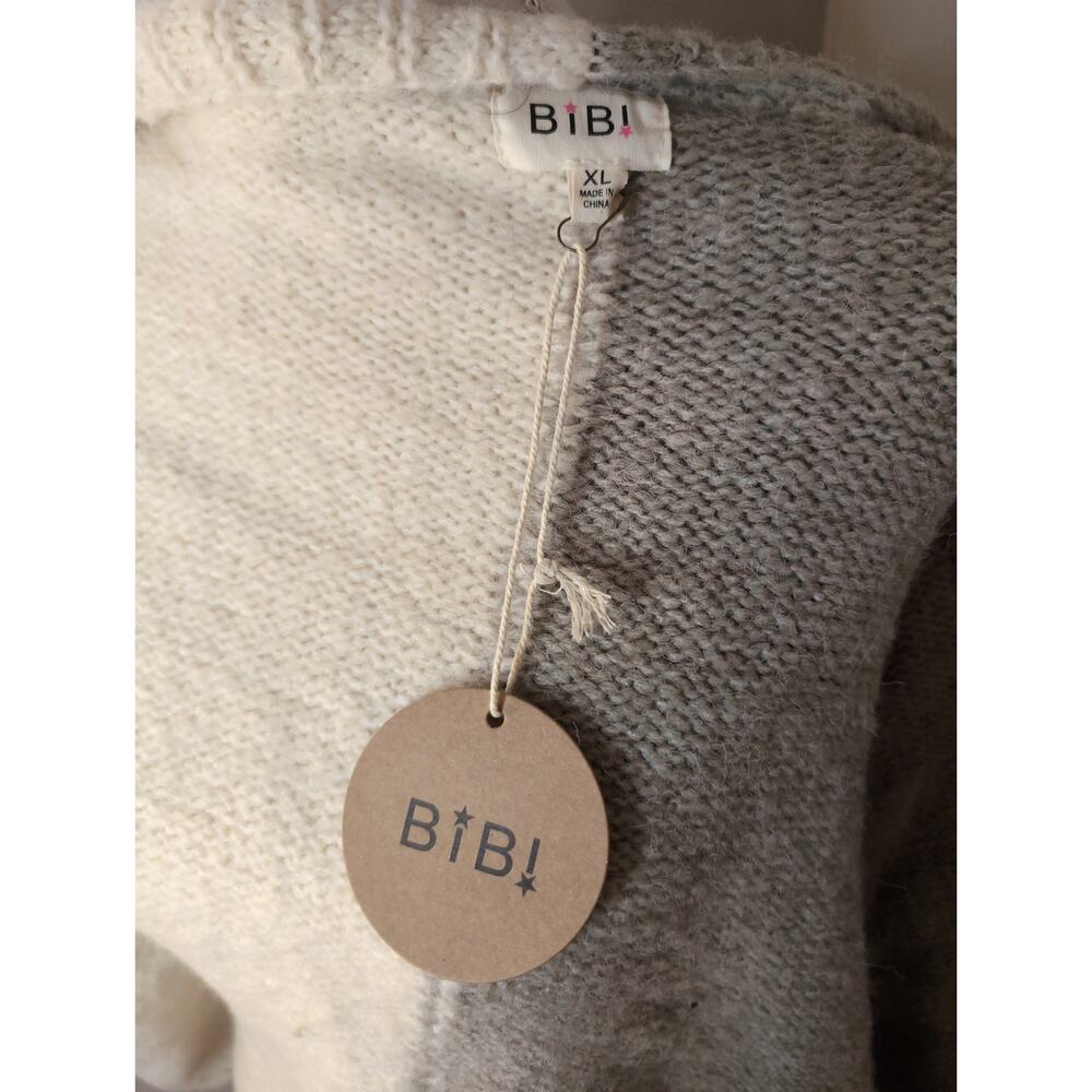 NWT Bibi neutral boho color block oversized button cardigan sweater - Picture 6 of 8